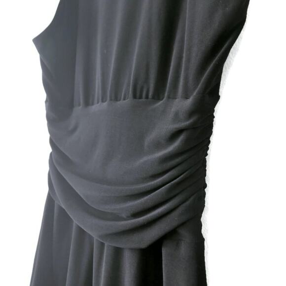 Jones New York Women's Black Draped Bodice Jewel Accent Fit and Flare Blouse 2P - Picture 6 of 8